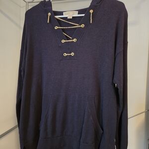 Michael Kors Black Top with Gold Chain Detail